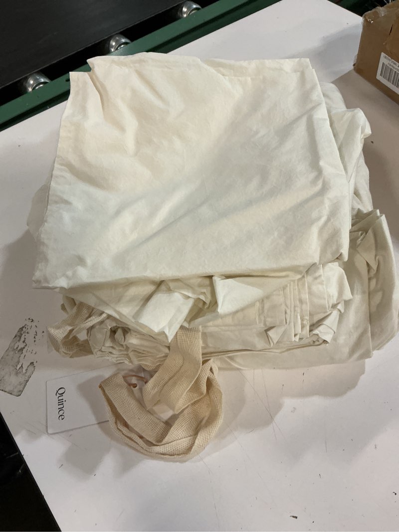 Condition photo showing As Is for ( 4 pieces ) european linen sheet set color ivory size king