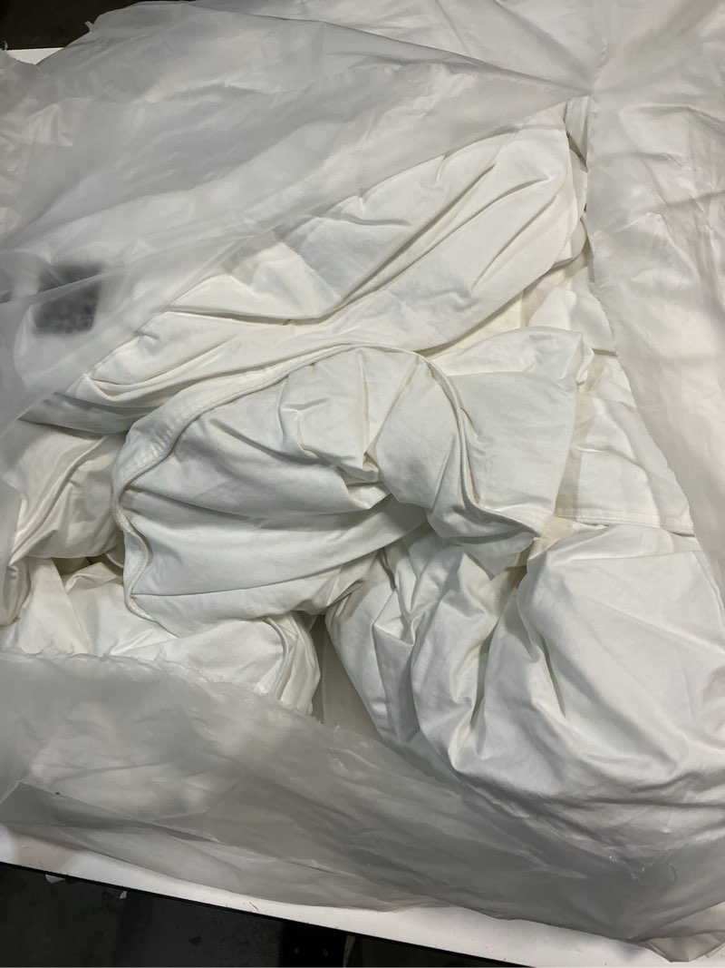 Condition photo showing As Is for quince lightweight premium down alternative comforter, twin, white
