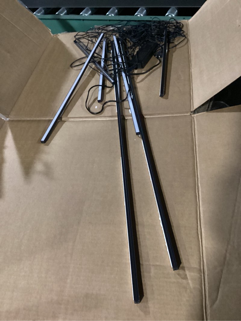 Condition photo showing As Is for Art3d LED Recessed Lighting Kit - 6pcs Self-adhesive White LED Light with Smart Switch, 3000k Touching Switch Light for Wood Slat Wall Panels, Headboards, Stairs, Home decor, Under Cabinet Strip Light