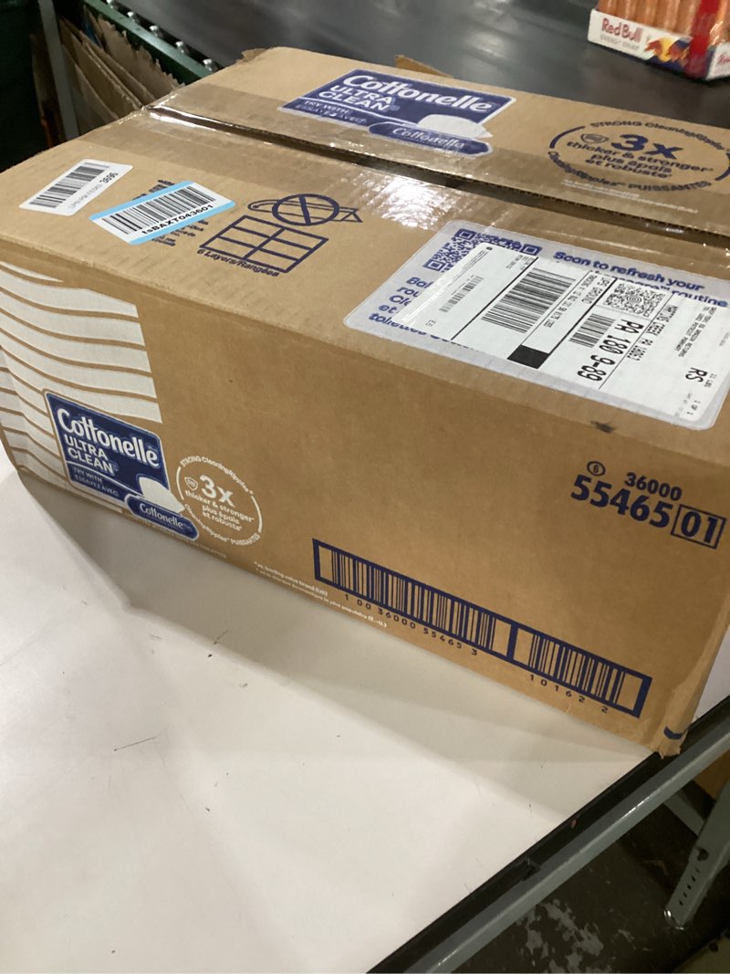 Condition photo showing New/Like New for Cottonelle Ultra Clean Toilet Paper with Active CleaningRipples Texture, Strong Bath Tissue, 24 Family Mega Rolls = 132 Regular Rolls (4 Packs of 6) Family Mega Rolls 353 Sheets (Pack of 24)