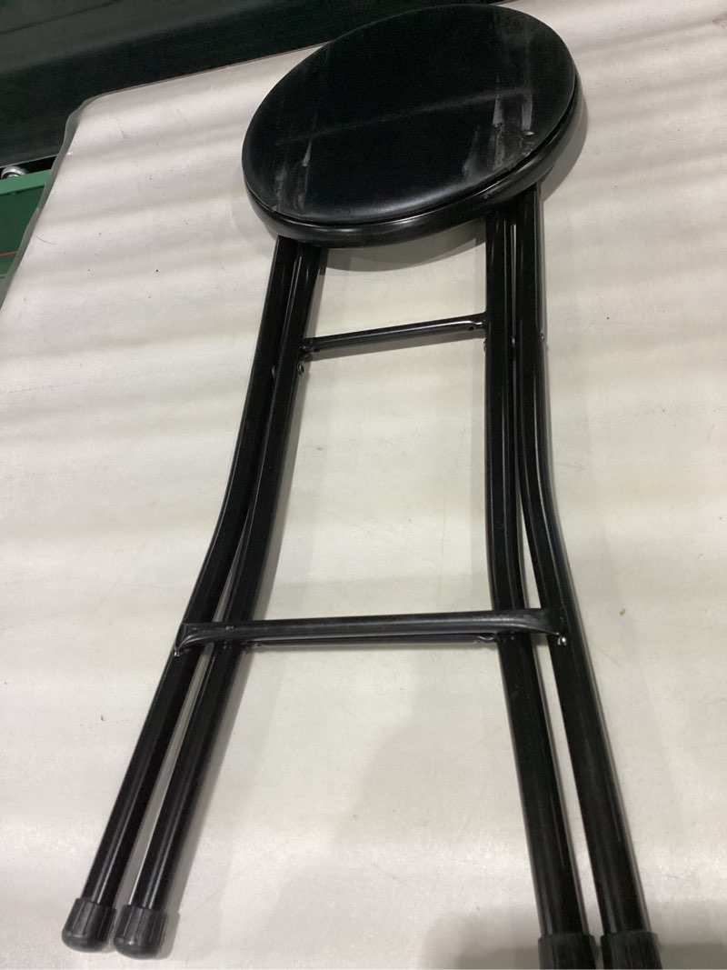 Condition photo showing As Is for COSCO 24" Vinyl Padded Folding Stool, Multipurpose, Great for Small Spaces, Double Braced, Black, 4-Pack