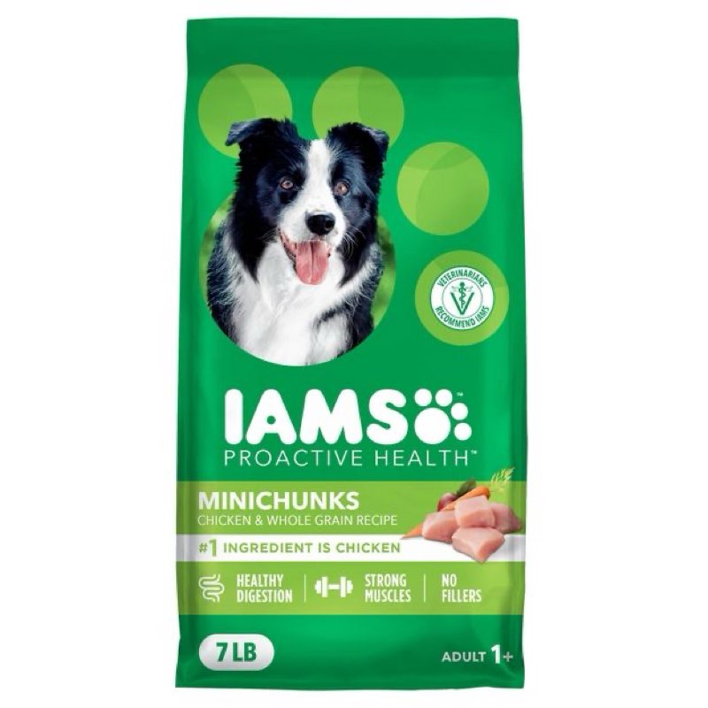 IAMS Proactive Health Adult Minichunks Dry Dog Food Chicken & Whole Grain Recipe, 5 lb. Bag Chicken 7 Pound (Pack of 1)