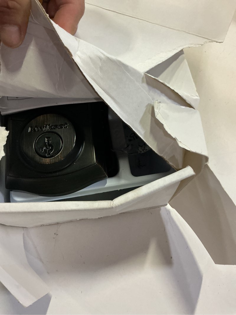 Condition photo showing As Is for kwikset smartcode 270 traditional venetian bronze touchpad single cylinder electronic deadbolt featuring smartkey security