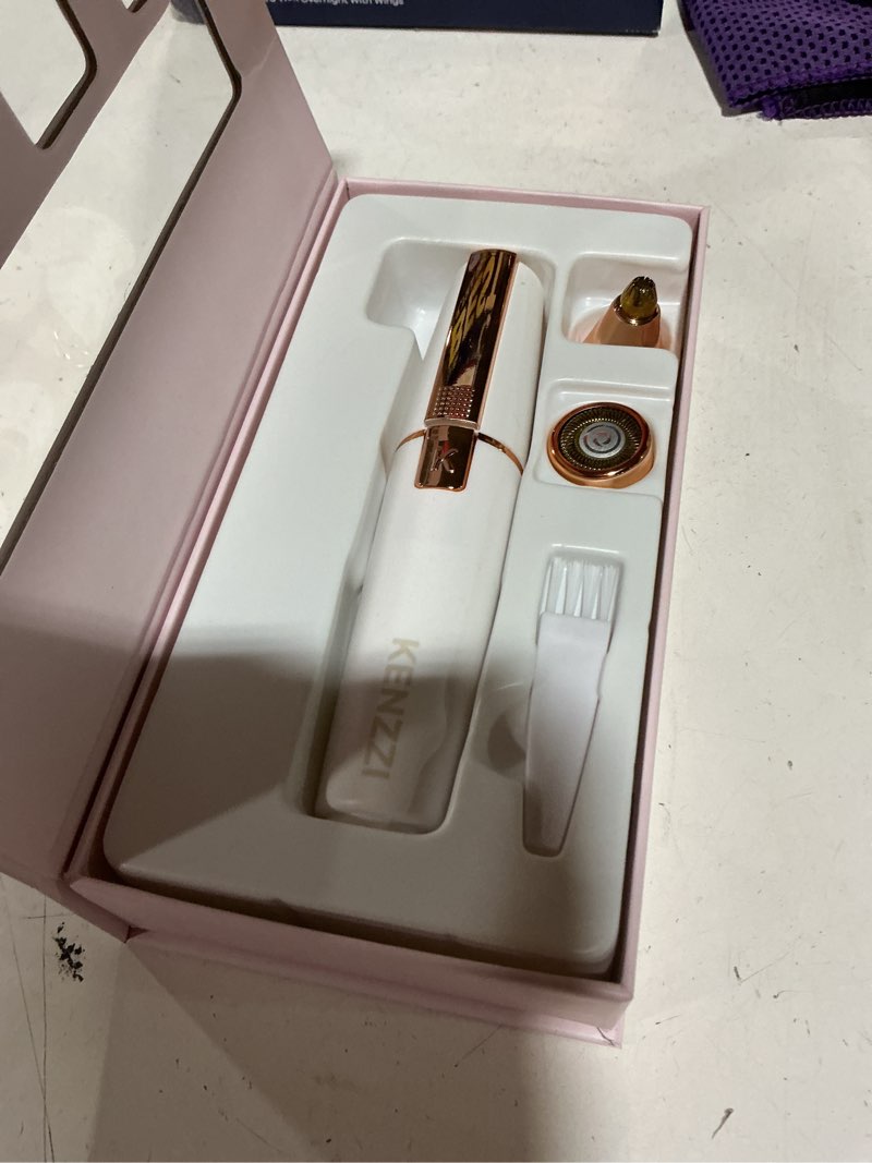 Condition photo showing Good Condition for kenzzi 2-in-1 rechargeable women’s face electric shaver and facial hair remover with eyebrow trimmer, white and rose gold