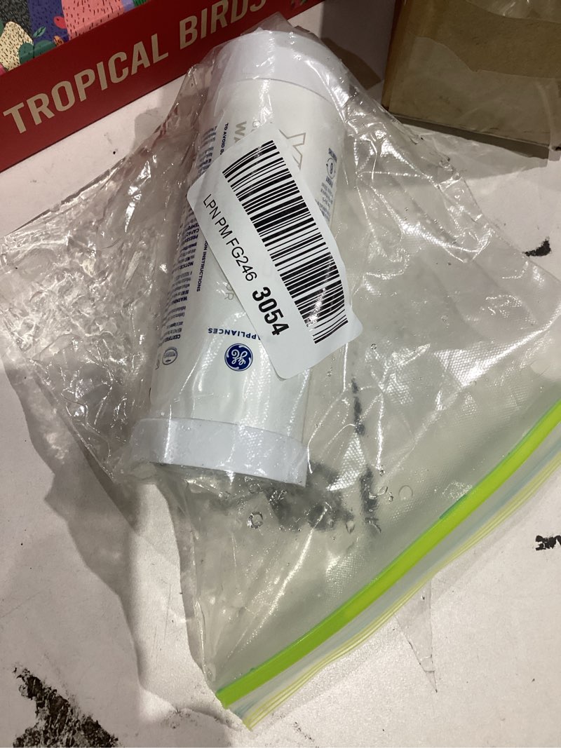 Condition photo showing As Is for GE XWFE Refrigerator Water Filter | Certified to Reduce Lead, Sulfur, and 50+ Other Impurities | Replace Every 6 Months for Best Results | Pack of 1