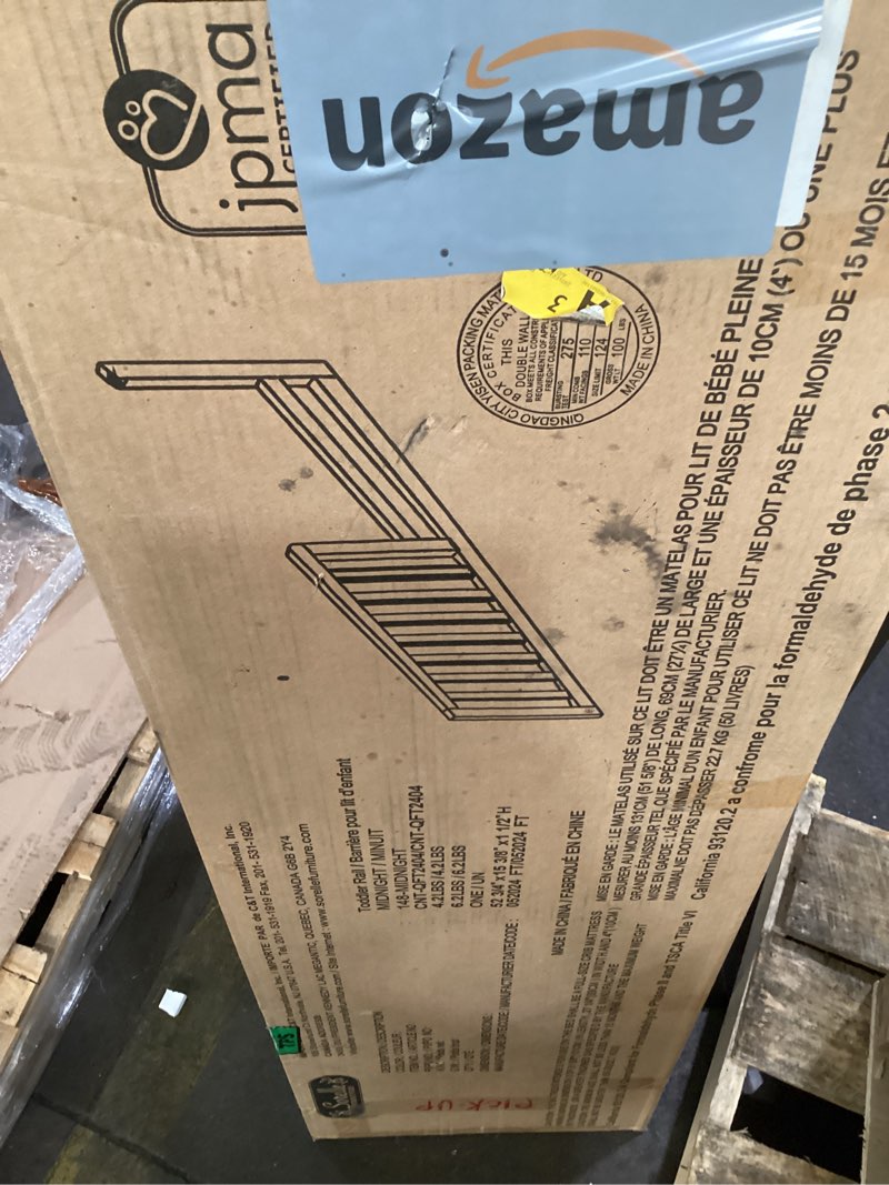 Condition photo showing As Is for Incomplete only rail*SORELLE FURNITURE Toddler Rails and Full-Size Bed Adult Rails, Sorelle Wood Bed Rail & Crib Conversion Kit, Converts Crib to Toddler Bed and Full-Size Bed- 148-Midnight