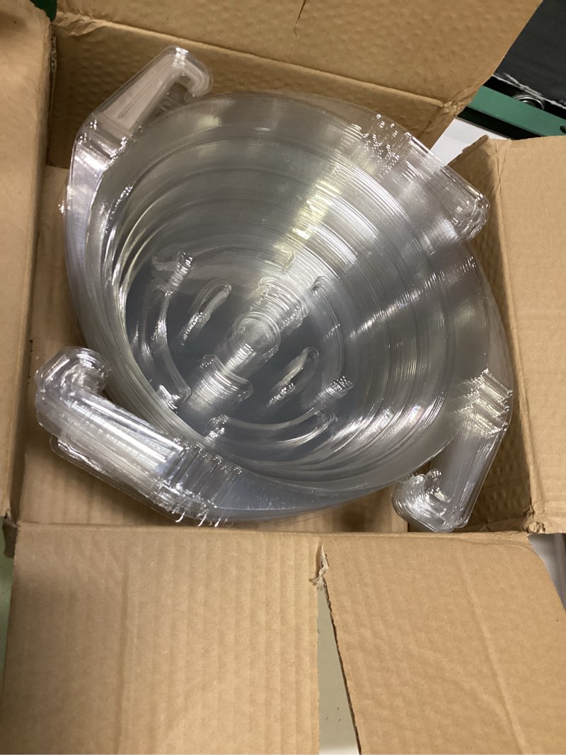 Condition photo showing New/Like New for miuwauer 15 pack of 10-inch hanging basket water catcher plastic hanging plant drip pan tray plastic saucers liners for indoor outdoor hanging plants baskets flower pots - clear, round 10 inch 15