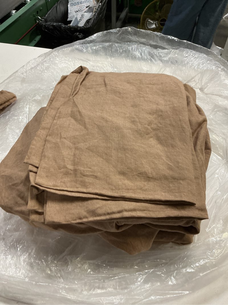 Condition photo showing Good Condition for quince 100% linen full/queen sheet set latte