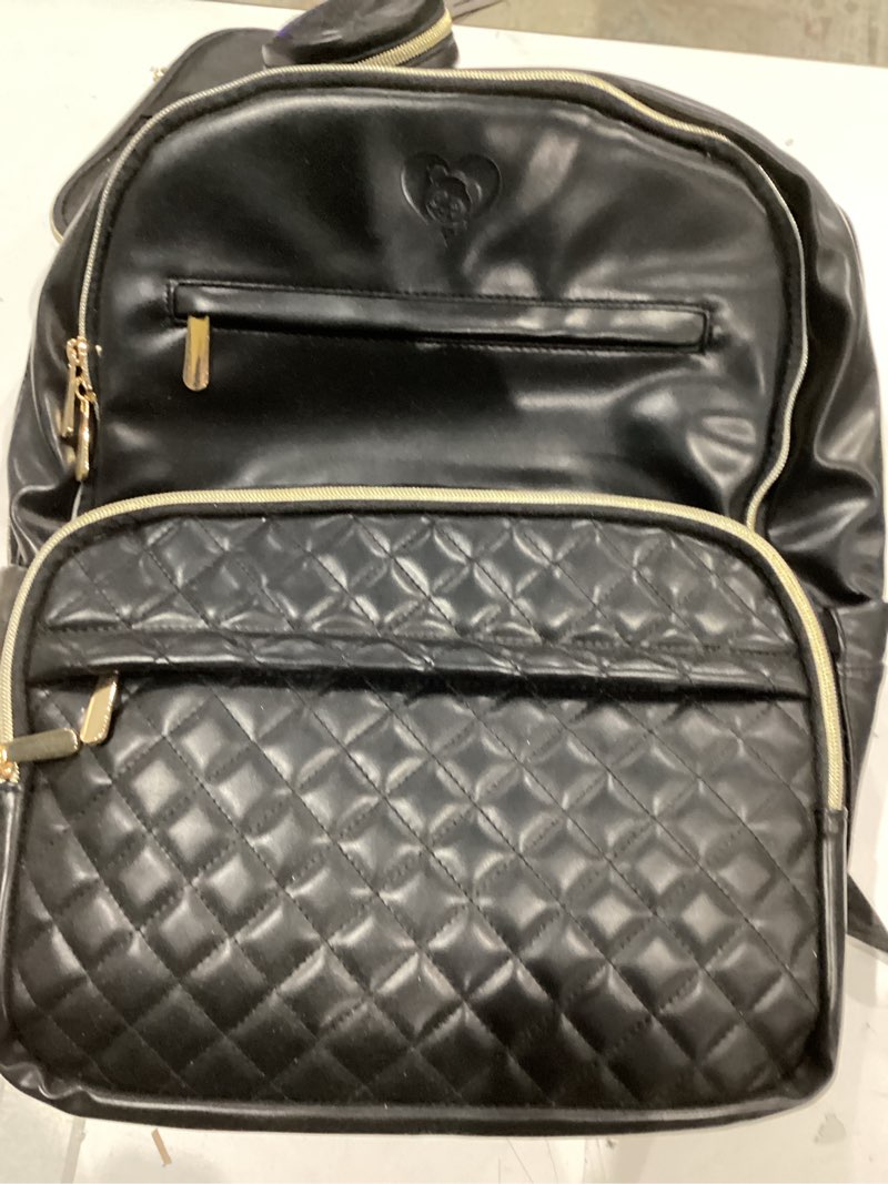 Condition photo showing Good Condition for award-winning 3-in-1 large diaper bag backpack with changing pad, baby essentials, warm/cool bottle compartments organization, premium vegan leather for newborn, new mom & dad gift, best baby shower black
