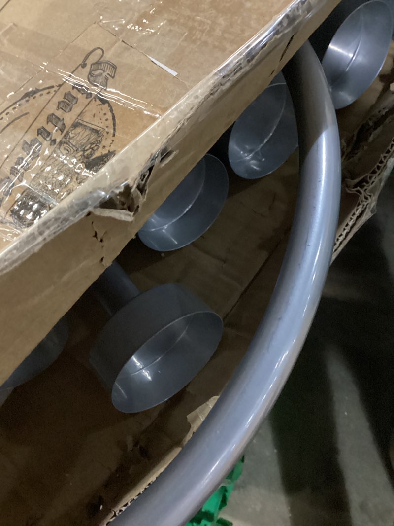 Condition photo showing As Is for large modern silver 9 branch lighting thin pipe hanukkah menorah, metal-aluminum