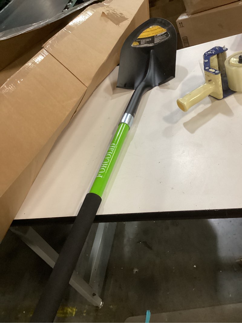 Condition photo showing Good Condition for Shovel for Digging, Heavy Duty Gardening Shovel 57 Inch Straight Handle Round Blade with Non-Slip Tail Cover, Lawn and Yard Tools, Fiberglass Handle(Green) Green-1