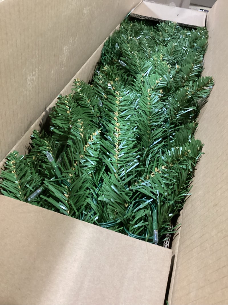 Condition photo showing Good Condition for 7FT Pre-lit Pencil Christmas Tree Spruce with Remote Control, 300 Warm White Multi-Color Lights, Artificial Hinged/Slim/Skinny/Feel Real/Realistic for Home, Holiday Decoration Dual Color LED 7 Feet Green 7ft