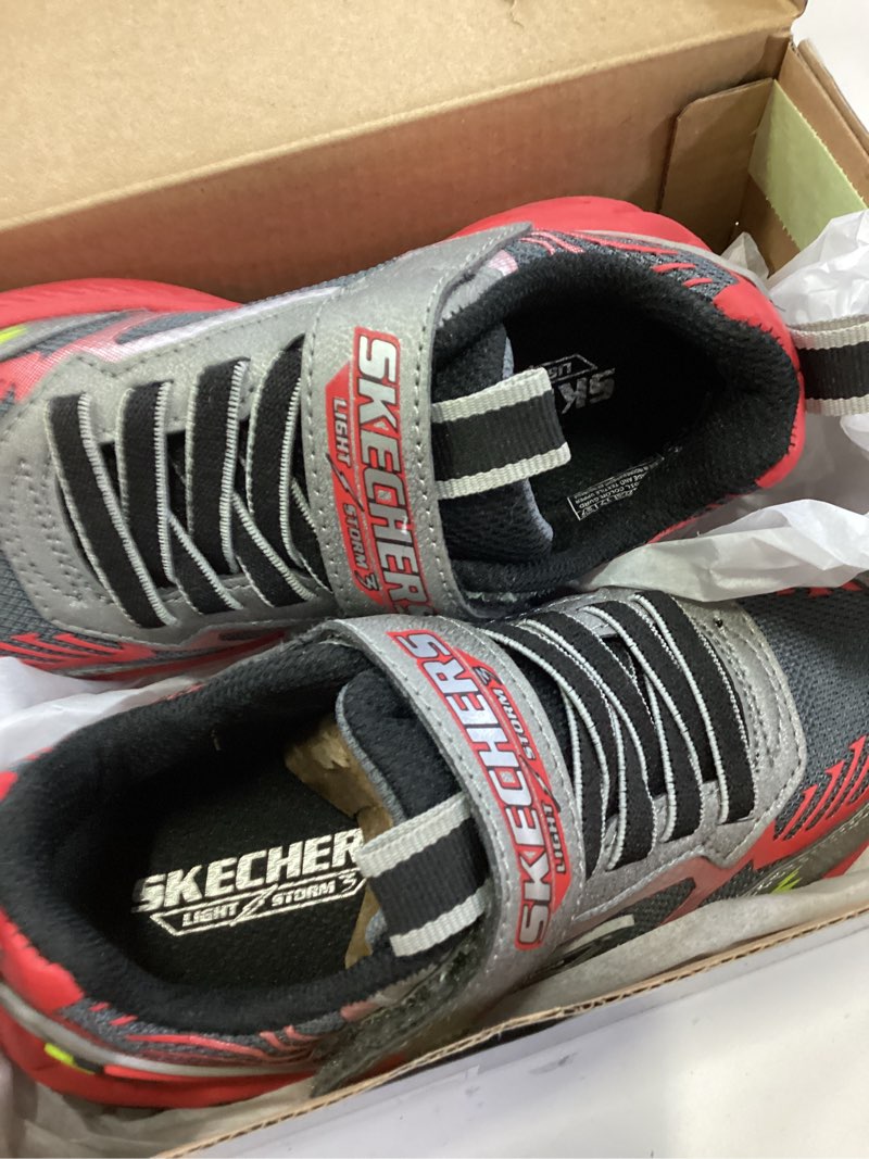 Condition photo showing As Is for skechers boys' light storm 3 11 little kid gunmetal/charcoal