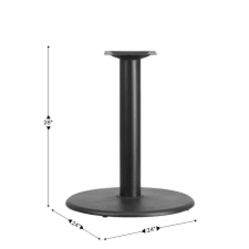 BASE ONLY Flash Furniture 24'' Round Restaurant Table Base with 4'' Dia. Bar Height Column Black