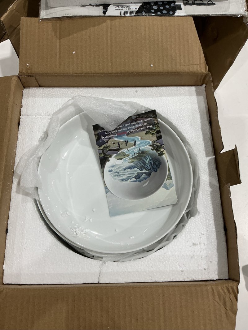 Condition photo showing Good Condition for pasta bowls set of 6, 8.8" 37oz salad serving bowls,white ceramic soup bowls wide and shallow plate bowls set,microwave and dishwasher safe,gift packaging