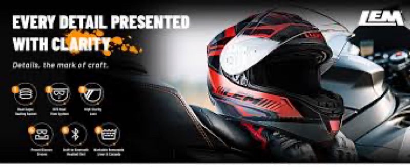 LEM Motorcycle Helmets Full Face, Helmets for Men DOT Certified, PINLOCK & DVS Dual Vision, Motorcyc SIZE( L)