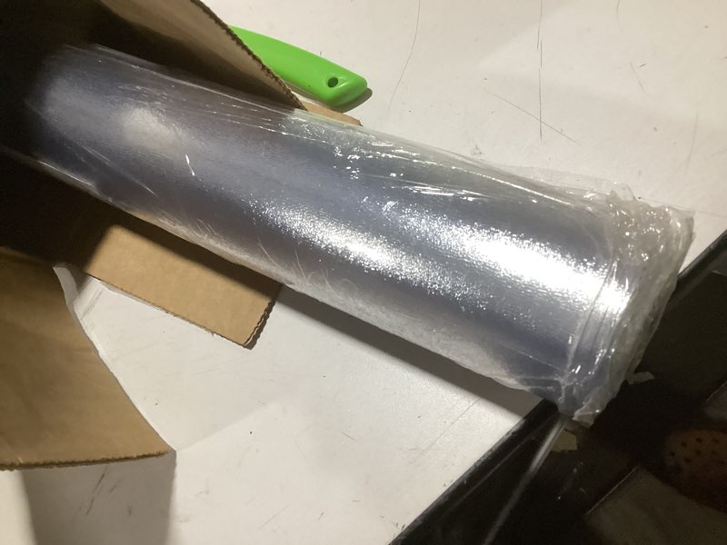 Condition photo showing Good Condition for clear floor mat for home, 4'×6' large non-slip plastic rug for under kitchen table, durable waterproof vinyl area mat for baby spills, dog accident, anti-scratch floor protector for living room 4' x 6' clear