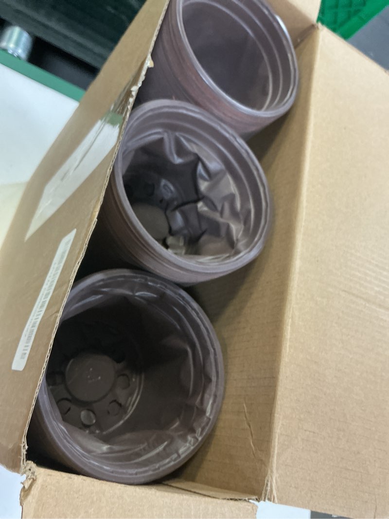 Condition photo showing Good Condition for nuanchu 600 pcs 4 inch plant nursery pots, small seed starting pots, seedling plastic plant with drainage holes, outdoor indoor planting, brick red