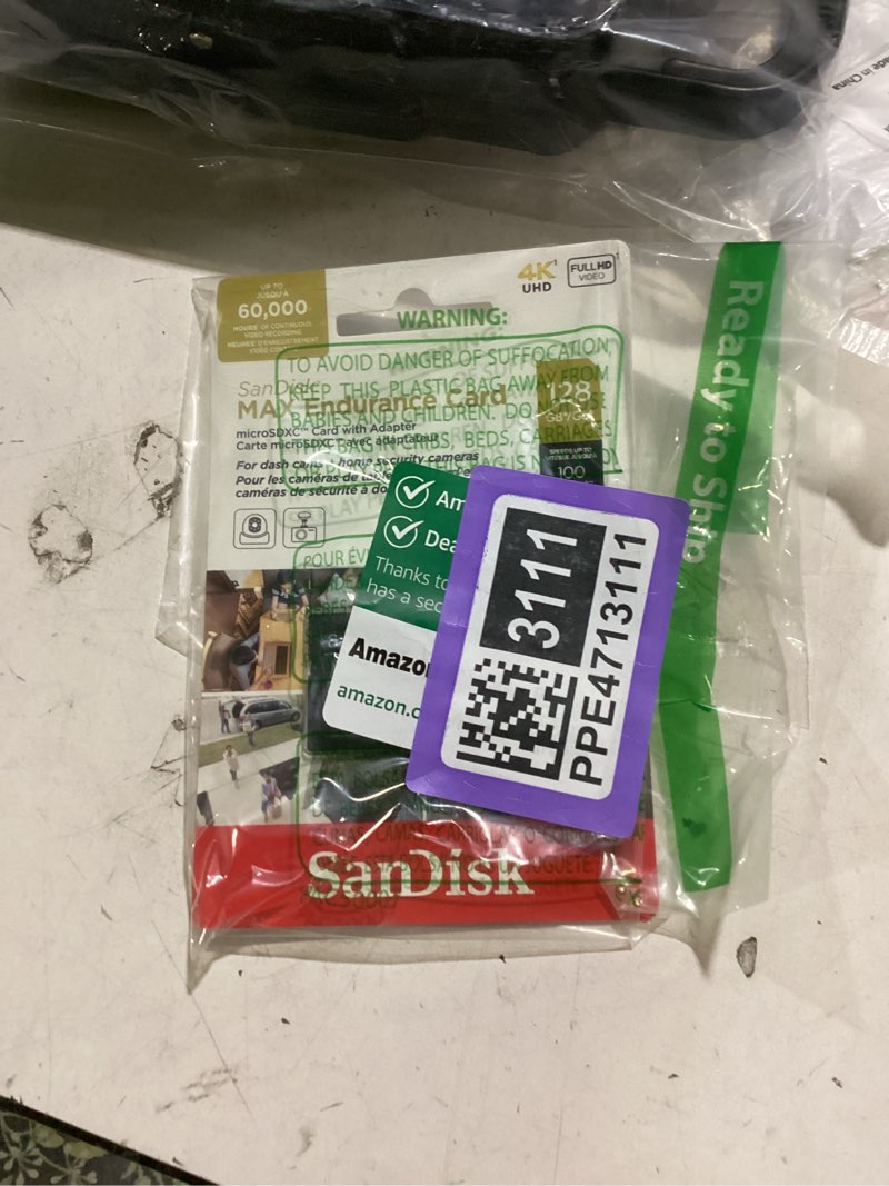Condition photo showing New/Like New for sandisk 128gb max endurance microsdxc card with adapter for home security cameras and dash cams - c10, u3, v30, 4k uhd, micro sd card - sdsqqvr-128g-gn6ia