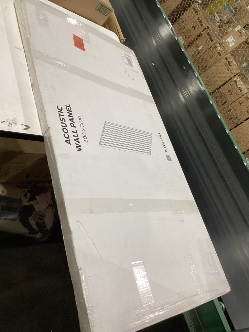 Condition photo showing Good Condition for riverbank ashy oak wooden slat wall panels, made of solid wood, 2 pcs in size 47.24"x 23.62", enhanced acoustic & sound absorbing design for home & office, sustainable recycled felt (ashy oak)