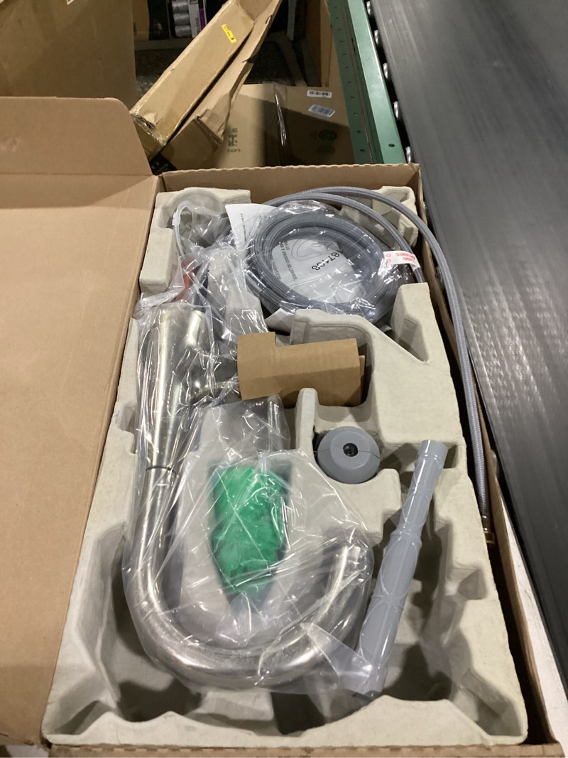 Condition photo showing New/Like New for Moen 6126NL Kurv Collection One-Handle Pulldown Bar Faucet with Power Clean Featuring Reflex, Polished Nickel