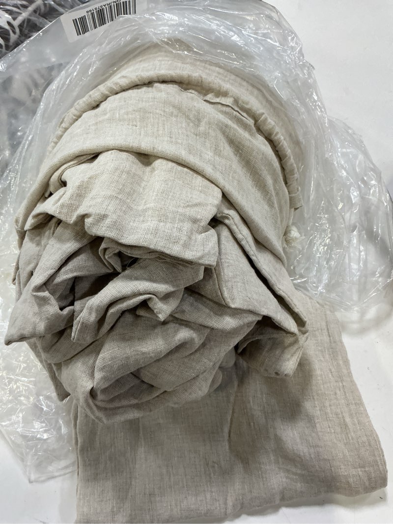 Condition photo showing As Is for quince  european linen duvet cover set, full/queen, natural chambray