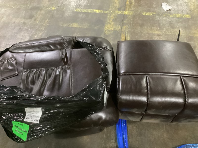 Condition photo showing As Is for oversized power recliner chair for big and tall 400 lbs, 25.5" extra wide electric lift chair with heat and massage, dual motor 180° lay flat recliner living room sofa, pu leather big recliner dark brown