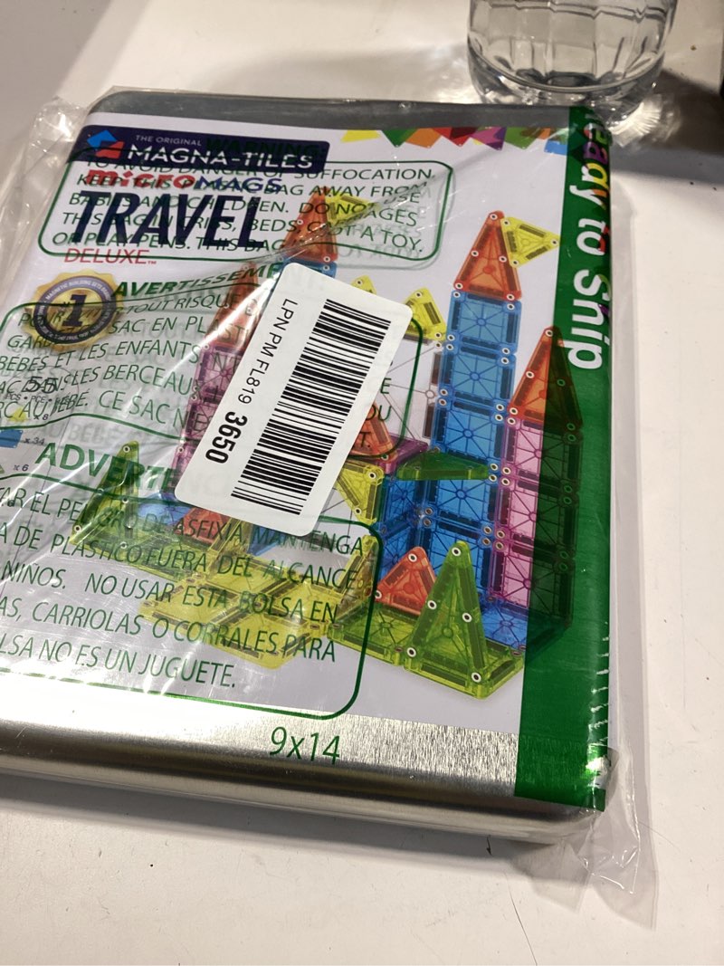 Condition photo showing Good Condition for magna-tiles micromags travel set deluxe 55-piece magnetic construction set, the original magnetic building brand