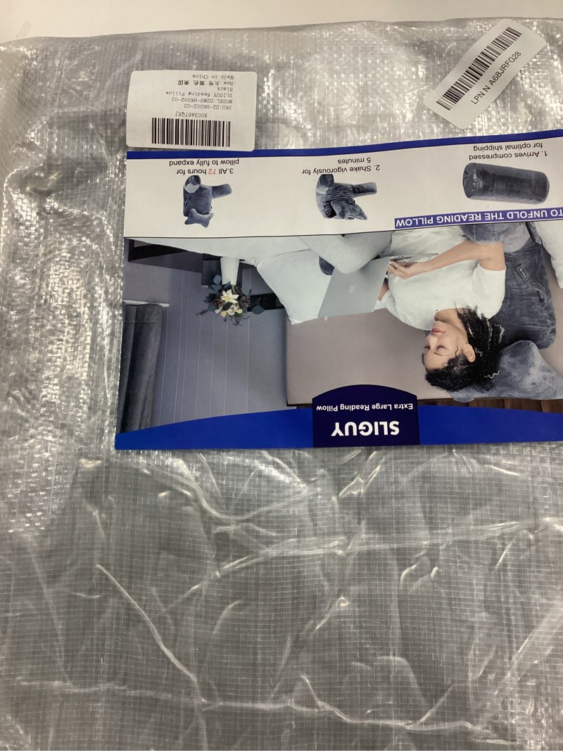 Condition photo showing Good Condition for SLIGUY Reading Pillow-Bed Rest Pillow with Detachable Neck Roll & Higher Support Arm for Sitting in Bed Couch or Floor-Backrest Reading Pillow Adult Back Pillow for Reading/Watching TV/Gaming,Black Black Medium