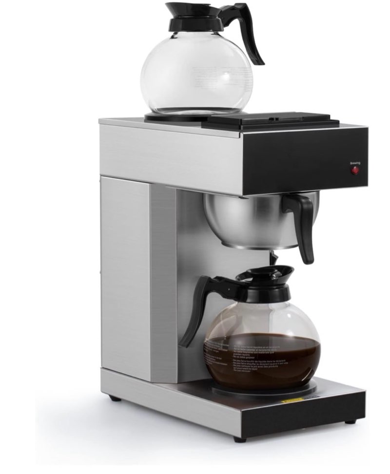 sybo 12-cup commercial drip coffee maker, pour over coffee maker brewer with 2 glass carafes and war