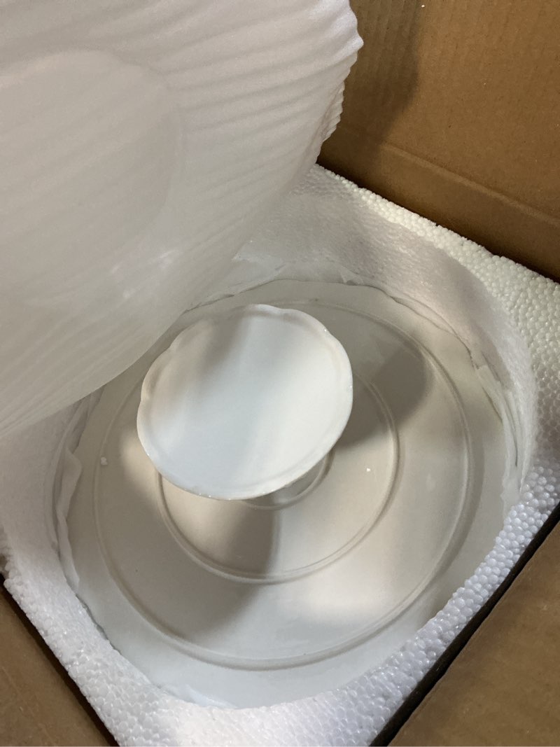 Condition photo showing Good Condition for 12" white cake stand for 10" cake, porcelain cake plate, cake pedestal stand, round dessert stand, wedding cake stand for party, birthday, baby shower, christmas, mother's day, home decorating cake display stand 12 inch (for up to 10" cake)