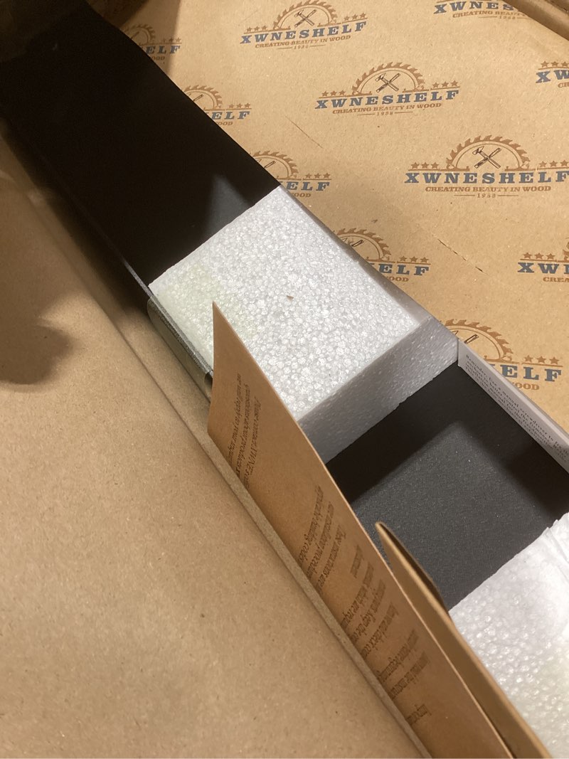 Condition photo showing New/Like New for xwne metal floating shelves 24 inch set of 2, industrial heavy duty modern steel wall mounted shelves for living room office kitchen farmhouse,24x8x2.5 inch,matte black 24''x8''x2.5''