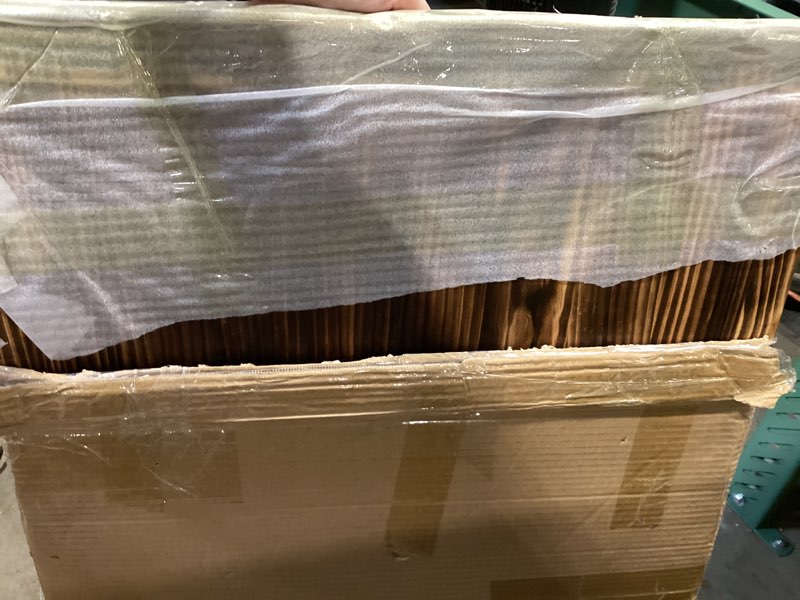 Condition photo showing Good Condition for noodle board stove cover, 30 x 22 inch wooden stove top cover with handles, pine wood stovetop cover with cross-grain dovetail design for extra counter space, brown