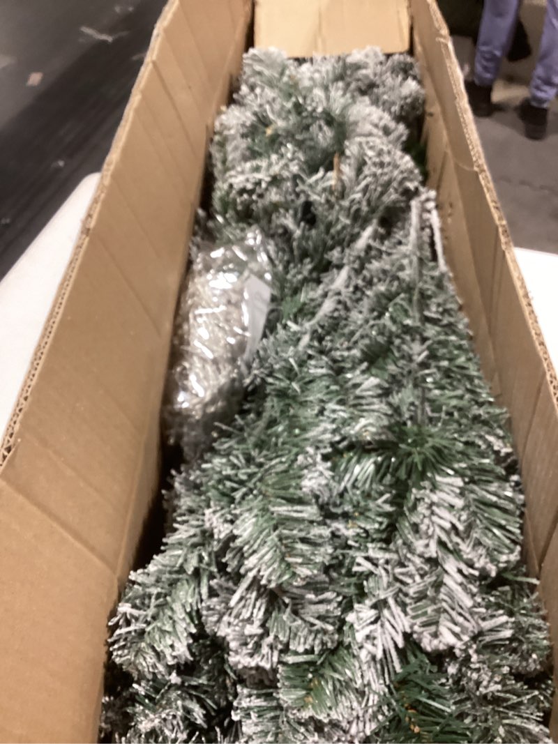 Condition photo showing Good Condition for Christmas Tree, 6Ft/1.8M Artificial Christmas Trees with Lights, Snow Flocked Xmas Tree with Foldable Stand Hinged for Home Indoor Decor