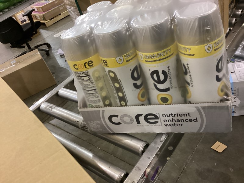 Condition photo showing New/Like New for CORE Hydration+ Immunity, Lemon Extract Nutrient Enhanced Water with Vitamin C and Zinc, 23.9 Fl Oz Bottle (Pack of 12) Immunity - Lemon Extract