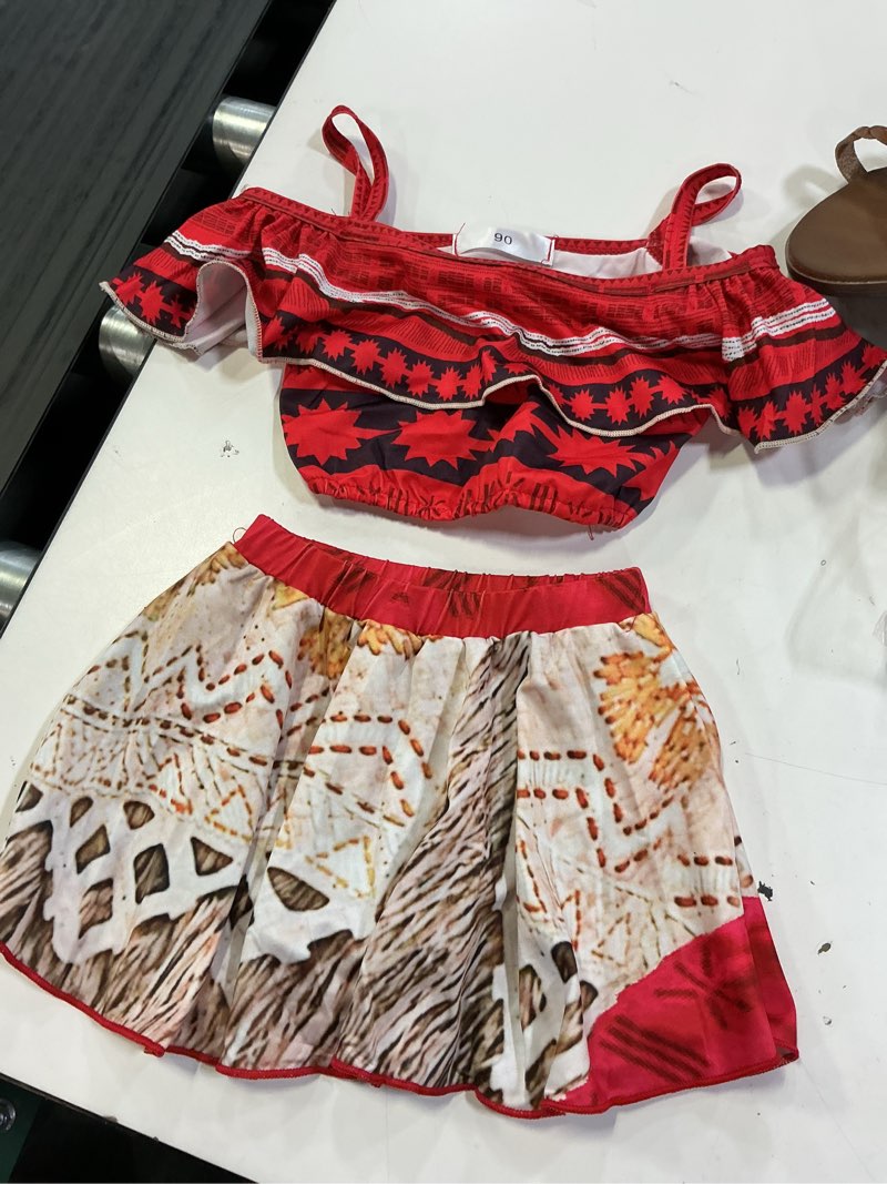 Condition photo showing Good Condition for girls princess moana adventure bathing suit tankini swimsuit 90