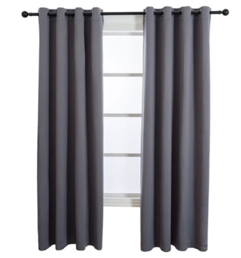 Grey blackout curtains 2pcs (lenght unknow)
