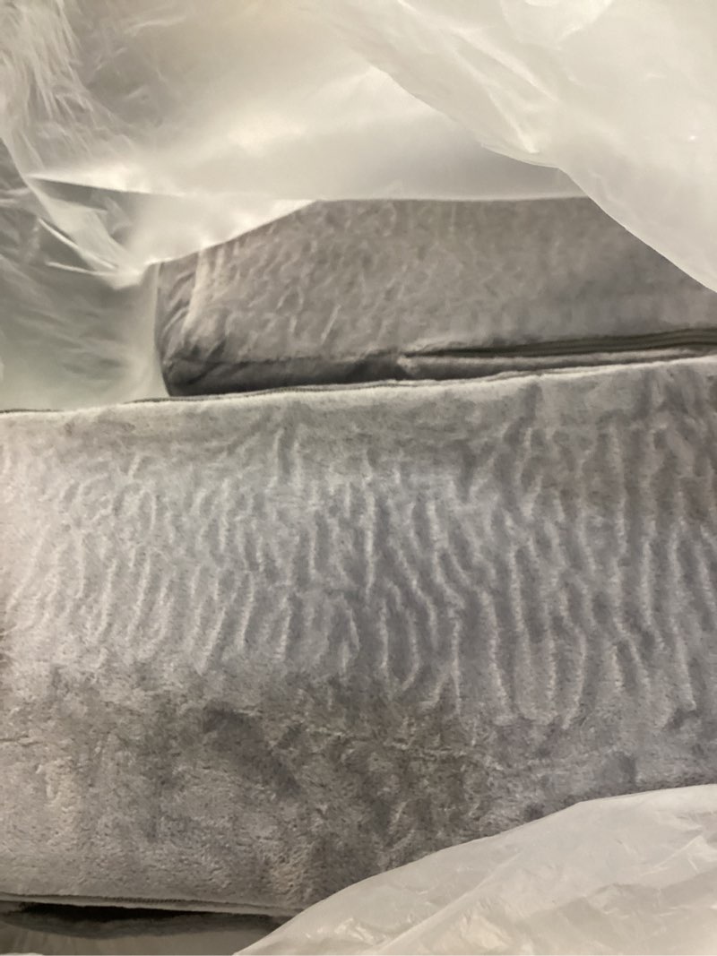 Condition photo showing Good Condition for AS AWESLING 19 INCH Reading Pillow for Adults, Back Pillow for Bed Sitting Up, Backrest Pillow for Sitting in Bed, Detachable Arms with Built-in Cup & Phone Caddy (Gray, 19 INCH) Gray 19 INCH