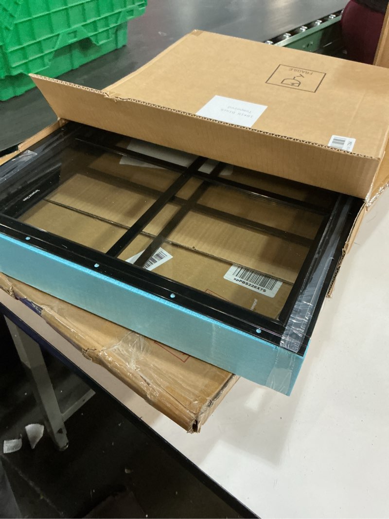 Condition photo showing Good Condition for Shed Windows 2 Pack, Chicken Coop Windows 18" x 18" with Tempered Glass, Square Gable Flush Mounted Small Window for Shed, Playhouse, Household, Garage (Black) 18x18 Inch Black