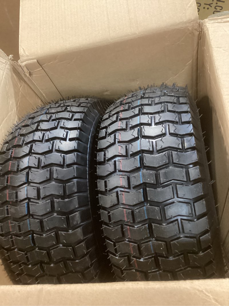 Condition photo showing Good Condition for gicool 16x6.50-8 tubeless tire and wheel, ?1" bearing, 4" centered hub?,16x6.5-8" lawn mower tires, universal fit riding mower and garden tractor front wheels, 4 ply, v-turf pattern, 2 pack 16x6.50-8 tubeless (4" centered hub,1" bore)