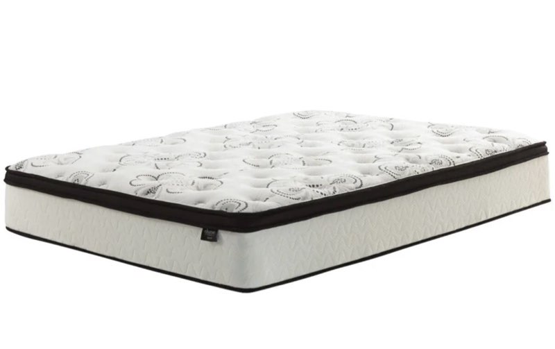 signature design by ashley chime 12 inch hybrid full mattress, memory foam with lumbar support, high