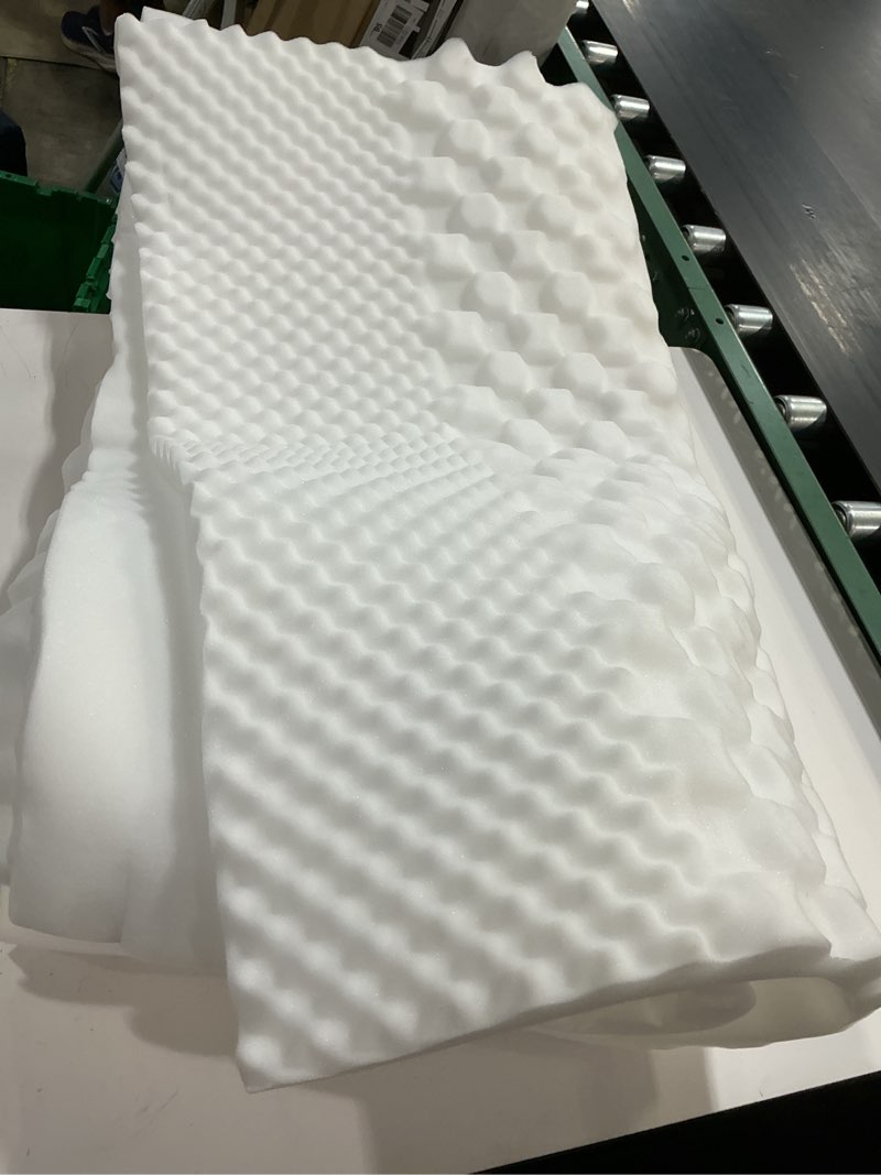 Condition photo showing As Is for mainstays 1.25" 7-zone mattress topper, twin/twin-xl
