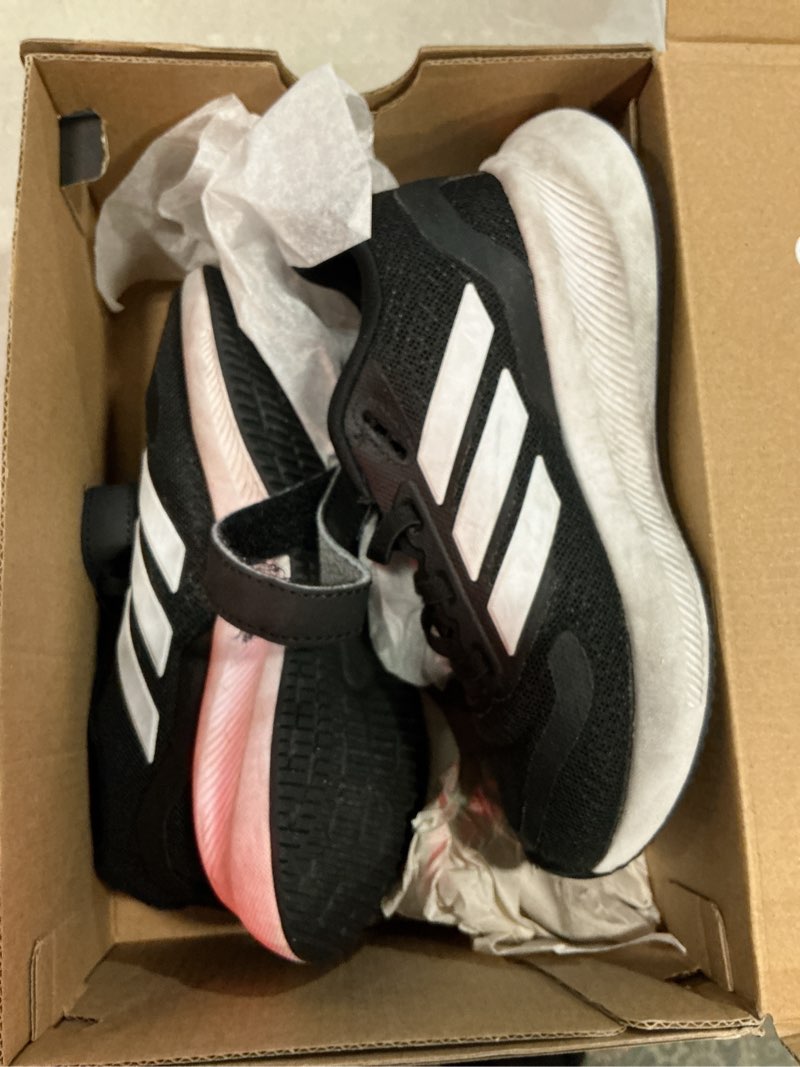 Condition photo showing Good Condition for adidas kids' marvel run falcon 5 elastic lace & strap 11 little kid black/white/white