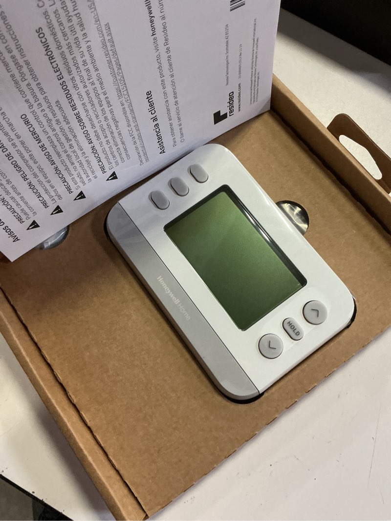 Condition photo showing New/Like New for new! honeywell home programmable thermostat, single-stage, 1 heat/1 cool compatibility, flexible schedule, x2p, white, rth21b