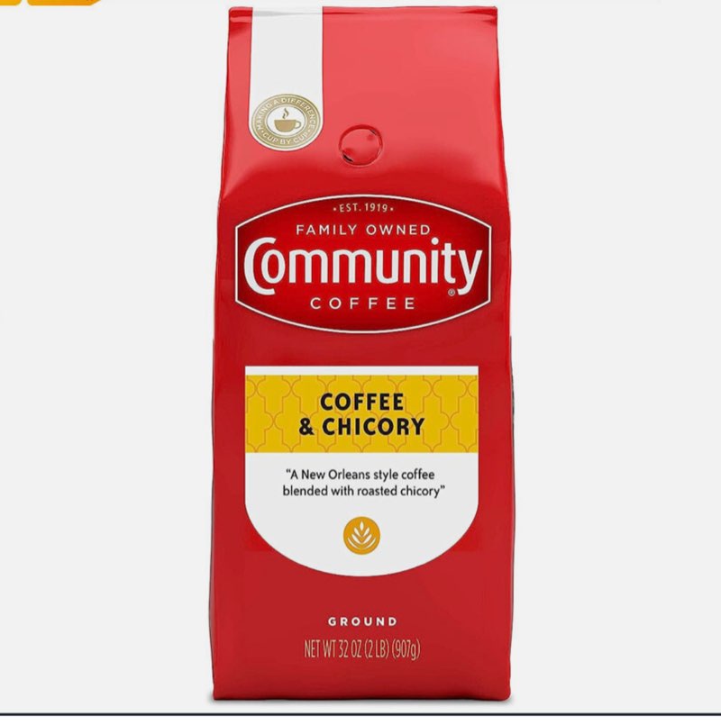 (Best By: 07/17/25) Community Coffee Coffee & Chicory Blend Medium Dark Roast Ground Coffee, 32 oz