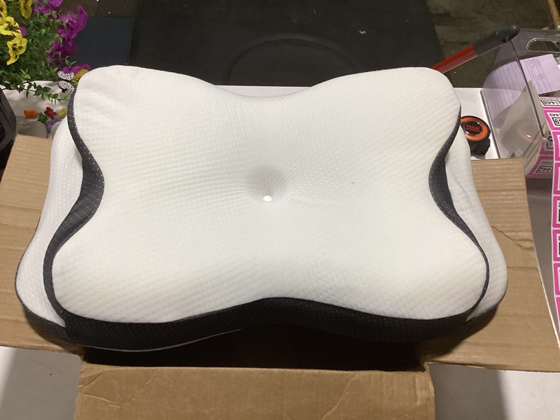 Condition photo showing Good Condition for 5x pain relief cervical neck pillow for neck support, ergonomic cooling side sleeper pillow for sleeping, odorless contour memory foam pillows, orthopedic bed pillow for side back stomach sleeper white queen