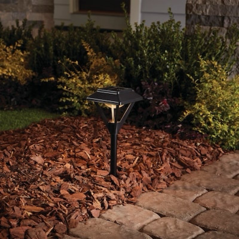  harbor breeze pyramid path 20 -lumens black solar led outdoor path light ( 3300-k )