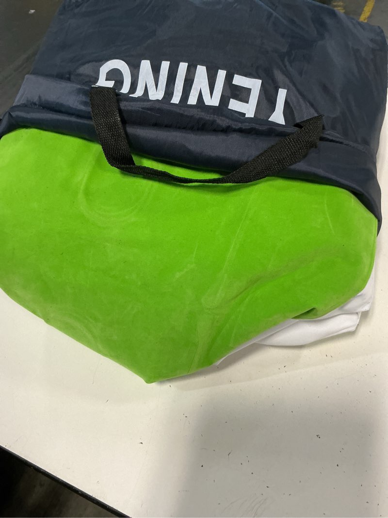 Condition photo showing As Is for yening full size air mattress with built in pump raised double blow up bed inflatable camping airbed electric 18 inch tall