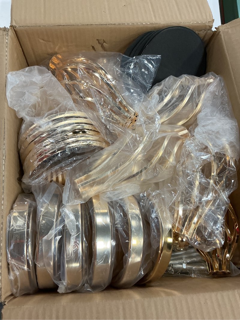 Condition photo showing New/Like New for Metal Flower Trumpet Stripe Vases Crystal Table Centerpieces Artificial Flower Arrangements for Anniversary Celebration/Wedding/Party/Birthday Event Aisle Home Decor(Gold, 3Sets(6 Pcs)) Golden 3Sets(6 Pcs)
