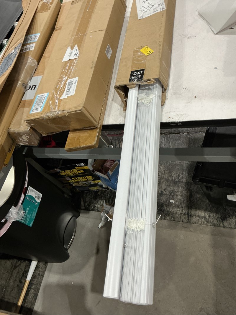 Condition photo showing Good Condition for chicology window shade, mini blind, blackout, cordless, midnight white, 42x84 inches 42"w x 84"h midnight white (blackout)